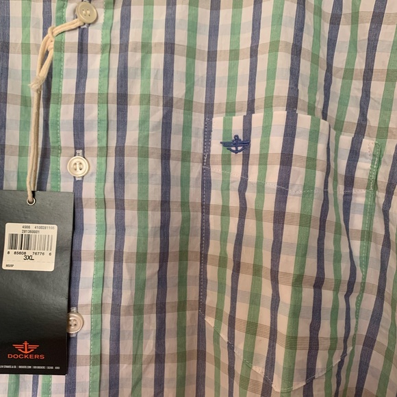 NWT Dockers Checked Button Down Standard Fit Shirt Sz 3 XL - Picture 3 of 5